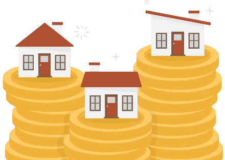 Houses on Coin Stacks