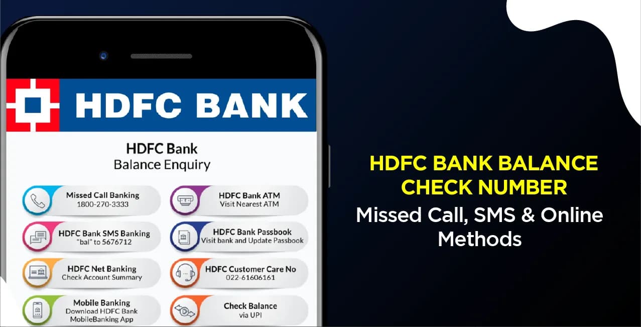 HDFC Bank Balance Check Number – Missed Call, SMS & Online Methods