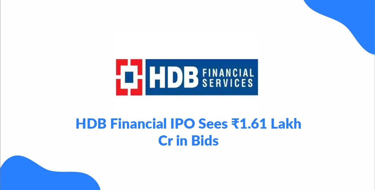 HDB Financial IPO Sees ₹1.61 Lakh Cr in Bids — What Are the Allotment Chances & Latest GMP?
