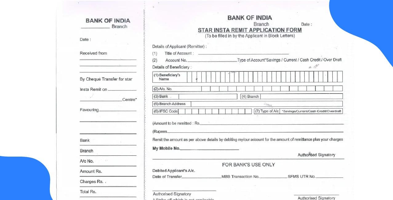 Bank of India RTGS Form | Download, How to Fill & Charges