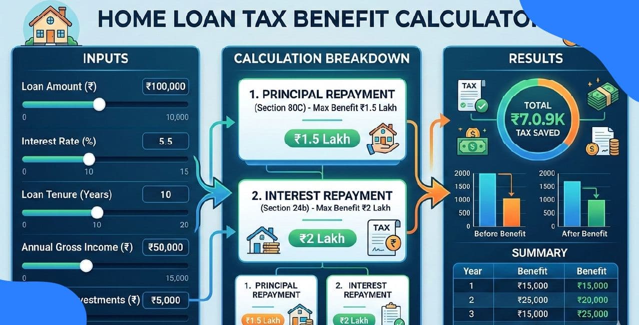 Home Loan Tax Benefit Calculator: Check Principal and Interest Tax Savings