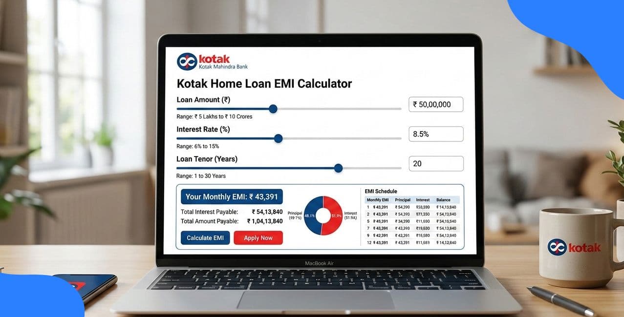 Kotak Home Loan EMI Calculator: Calculate EMI, Interest & Total Cost