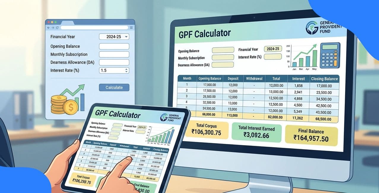 GPF Calculator – Check Retirement Corpus, Interest & Final Amount