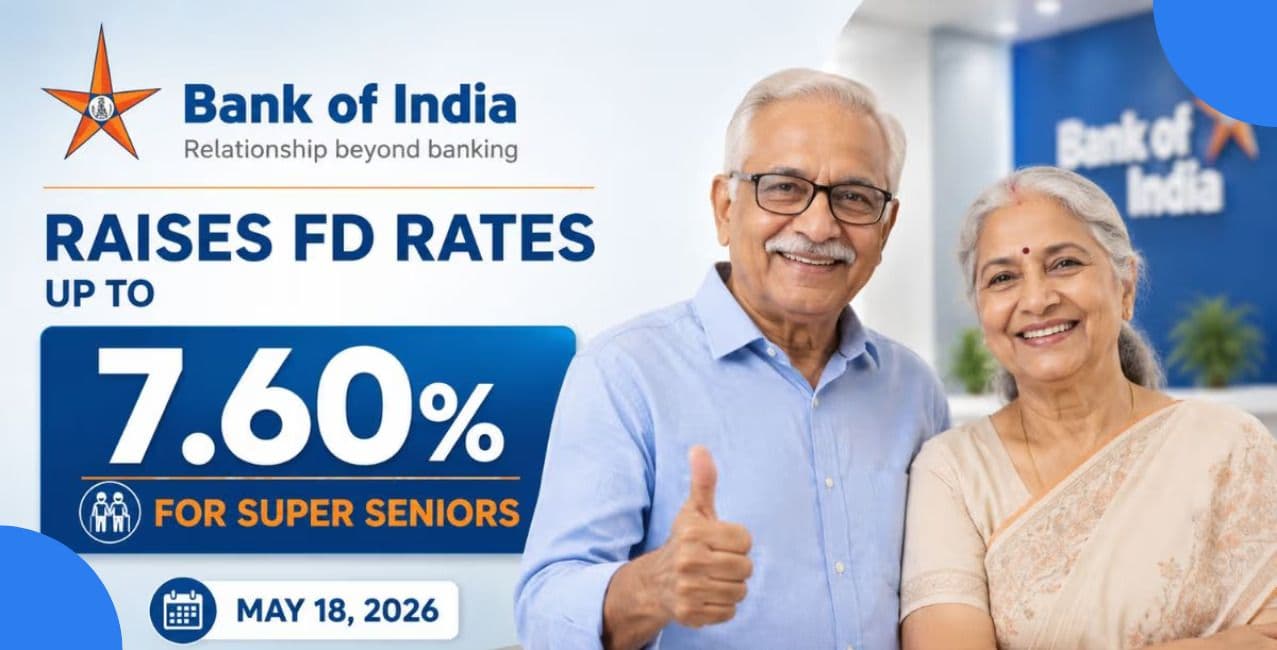 Bank of India FD Rates Hiked: Earn Up to 7.60% Before Rates Fall Again