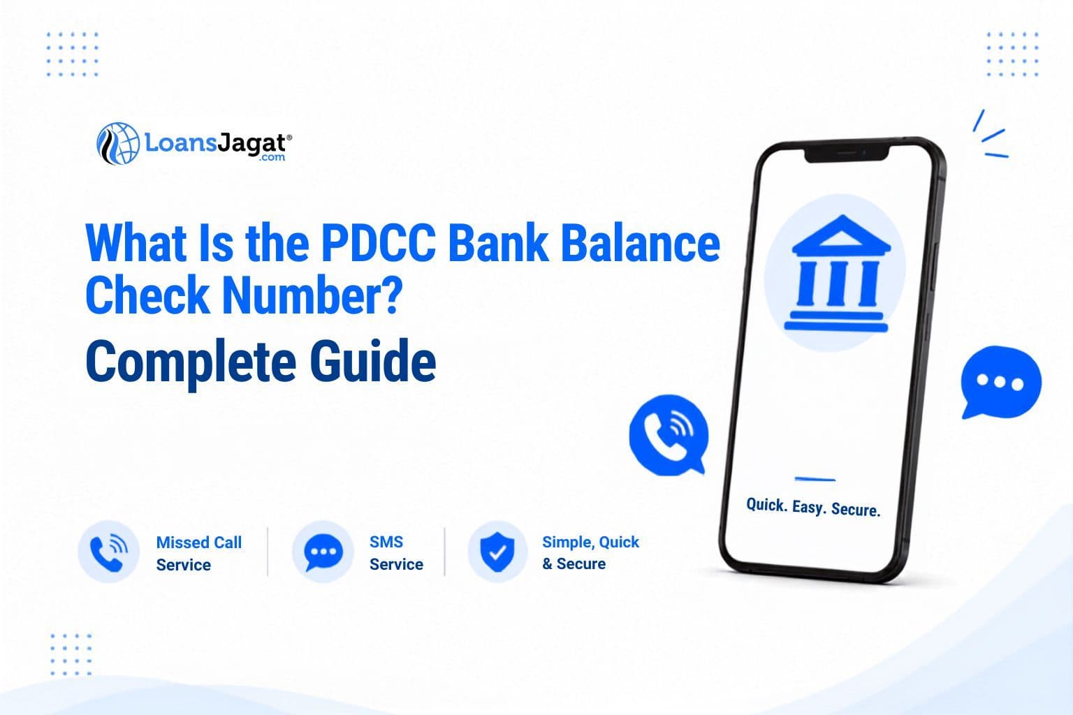 PDCC bank balance check number – All Methods Explained