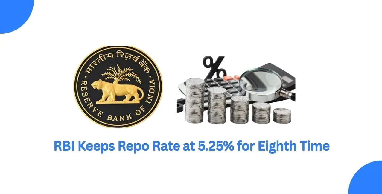 RBI Maintains Repo Rate at 5.25% For The Eighth Time 2026