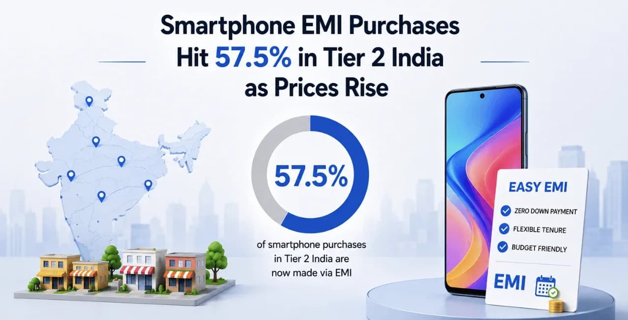 Smartphone EMI Purchases Hit 57.5% in Tier 2 India as Prices Rise