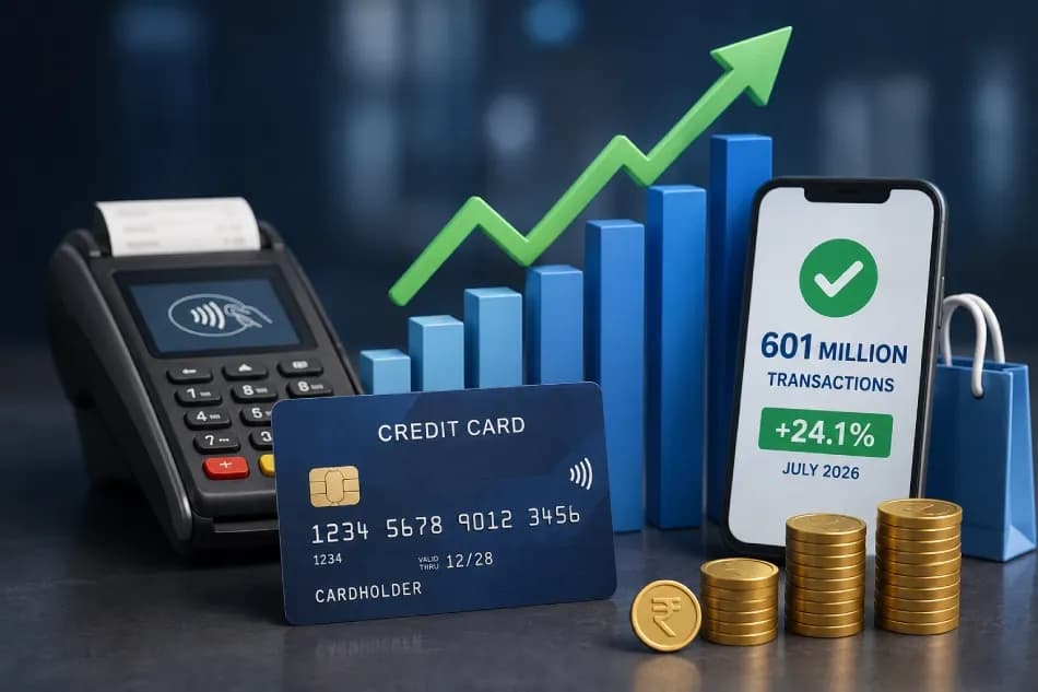 Credit Card Transactions Rise 24.1% to 601 Million in July 2026