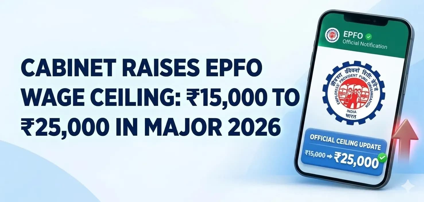 Cabinet Raises EPFO Wage Ceiling From ₹15,000 to ₹25,000 in Major 2026