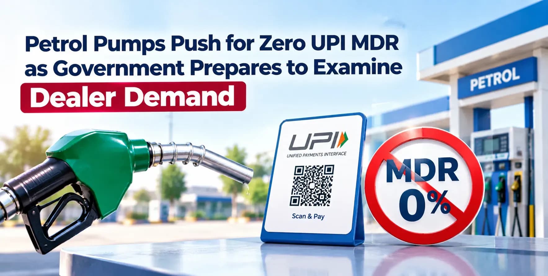 Petrol Pumps Push for Zero UPI MDR as Government Prepares to Examine Dealer Demand