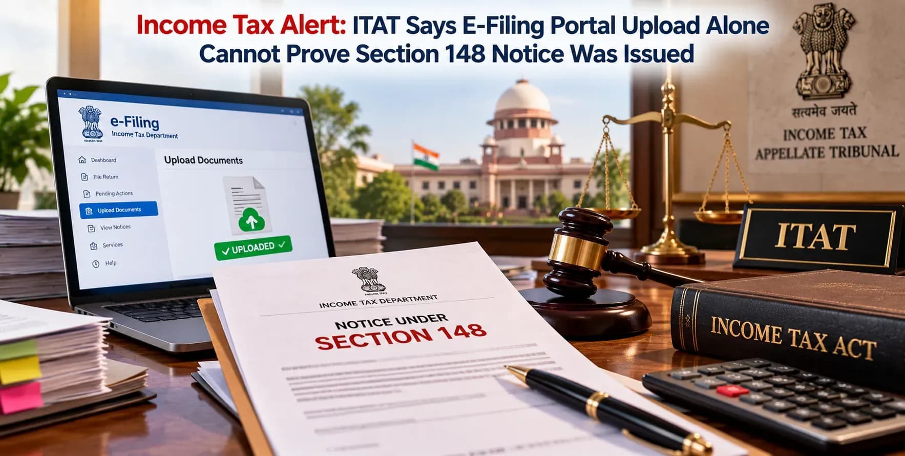 Income Tax Alert: ITAT Says E-Filing Portal Upload Alone Cannot Prove Section 148 Notice Was Issued