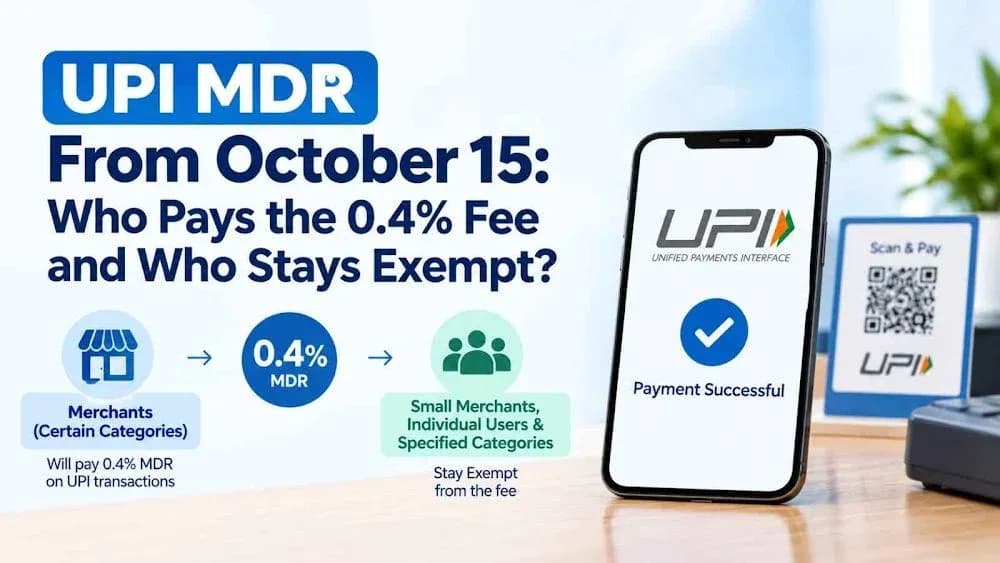 UPI MDR From October 15: Who Pays the 0.4% Fee and Who Stays Exempt