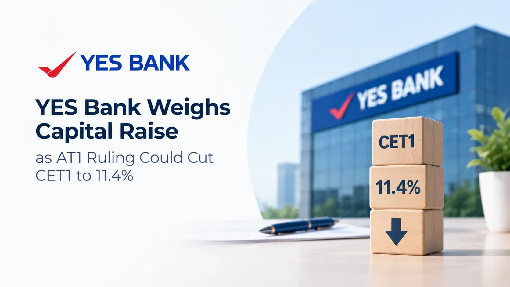 YES Bank Weighs Capital Raise as AT1 Ruling Could Cut CET1 to 11.4%