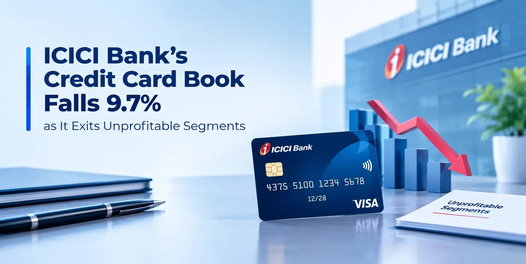ICICI Bank’s Credit Card Book Falls 9.7% as It Exits Unprofitable Segments