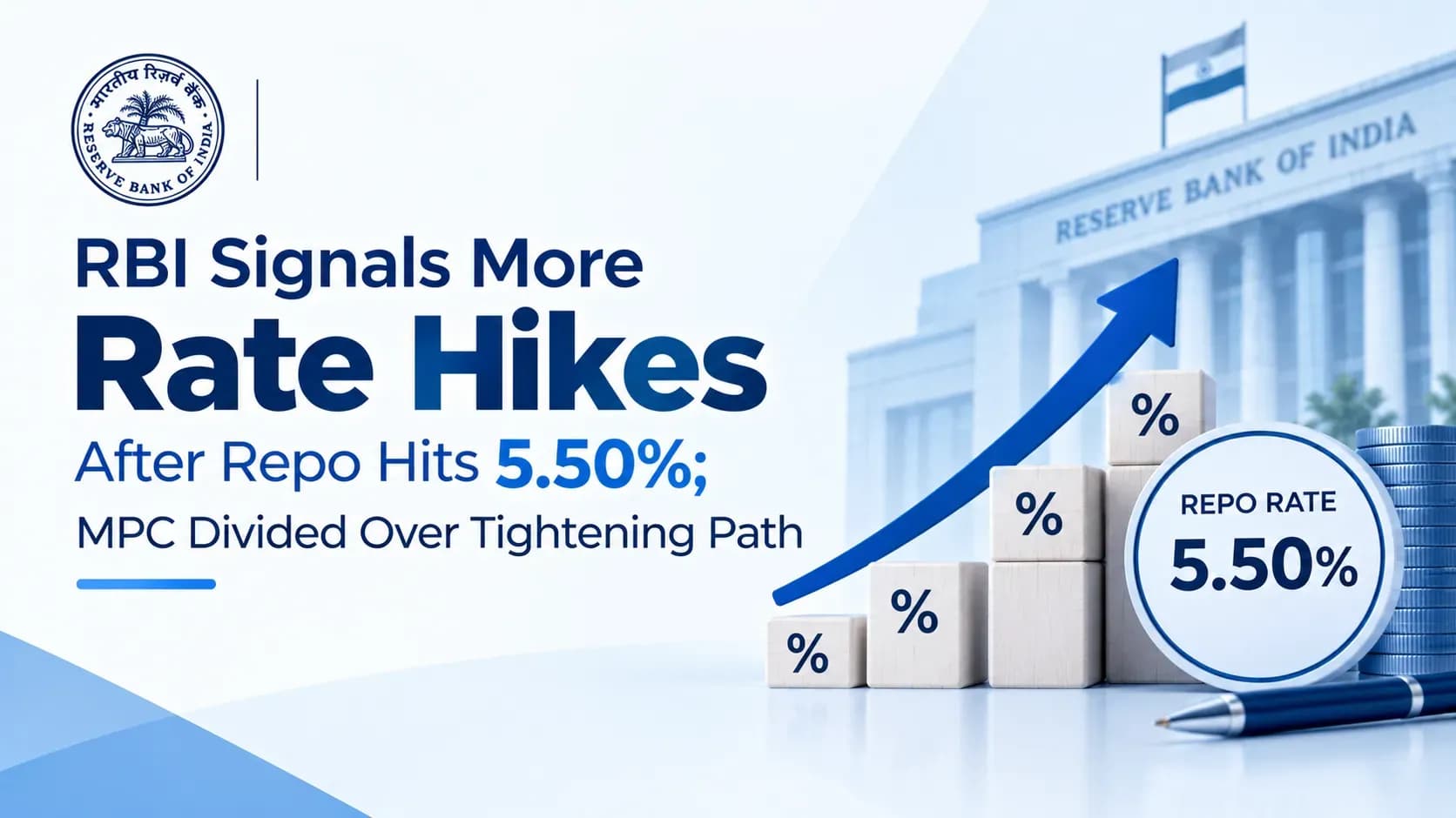 RBI Signals More Rate Hikes After Repo Hits 5.50%; MPC Divided Over Tightening Path