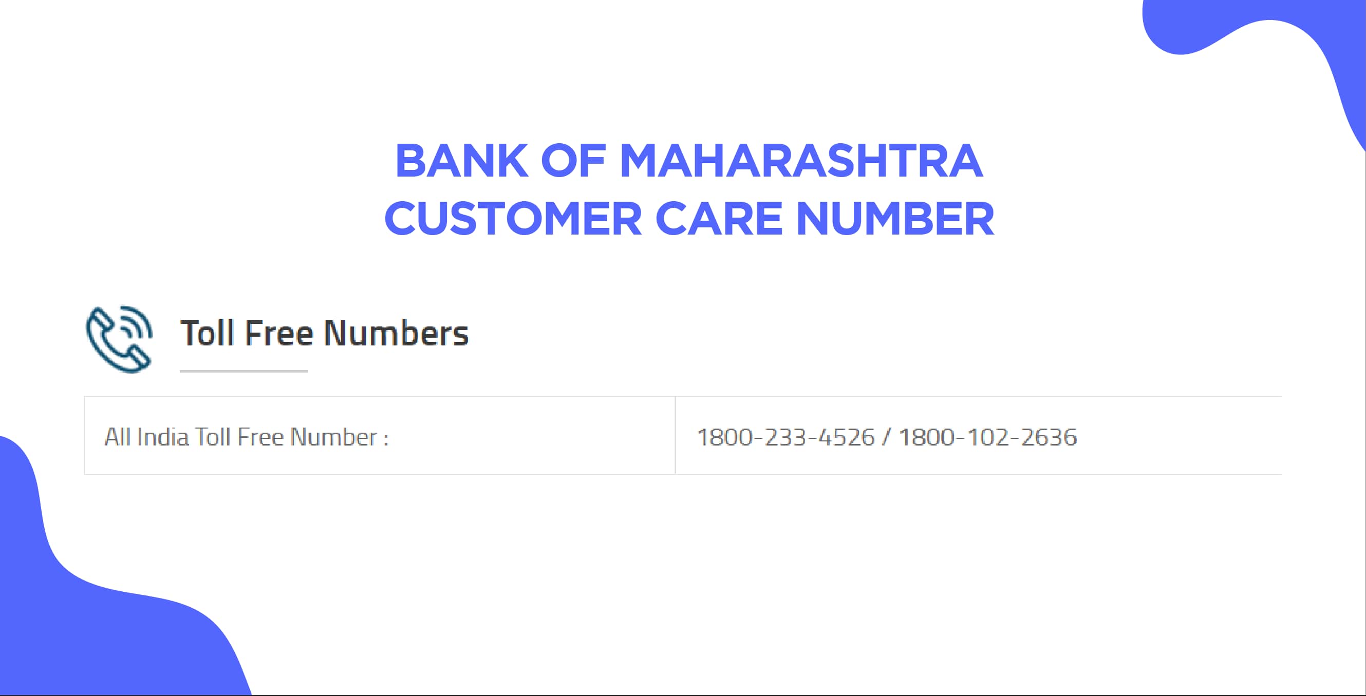 How Bank of Maharashtra Customer Care Number Works?