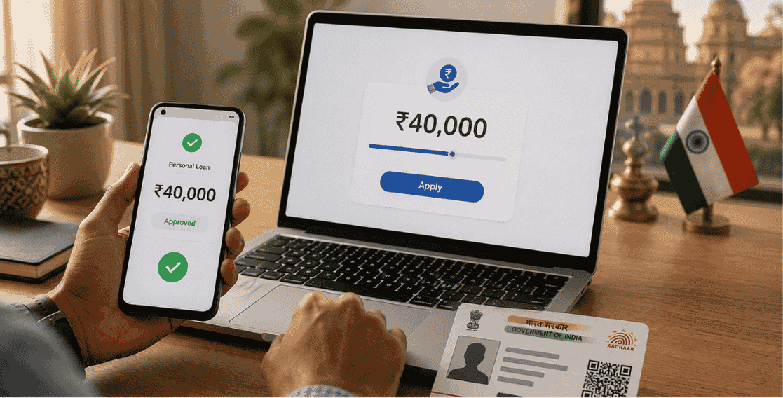 How to Apply for a ₹40,000 Aadhaar Card Loan Online in India?