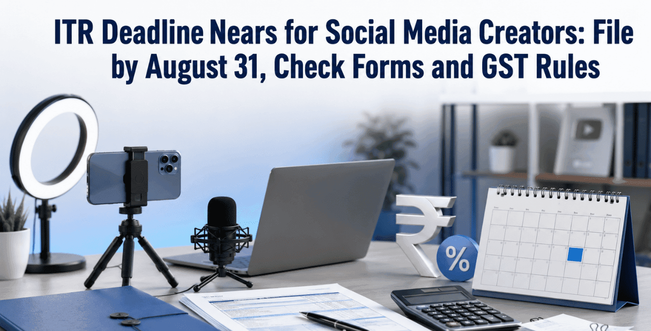 ITR Deadline Nears for Social Media Creators: File by August 31, Check Forms and GST Rules