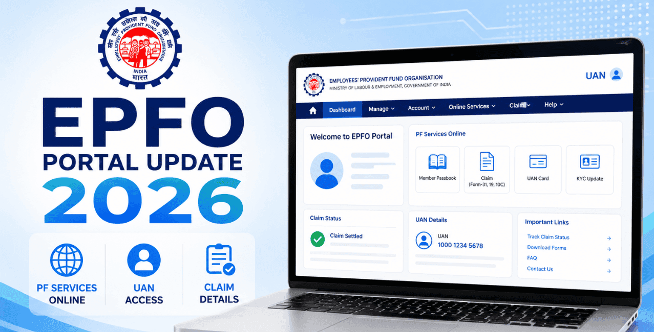 EPFO Portal Update 2026: PF Services Online, UAN & Claim Details