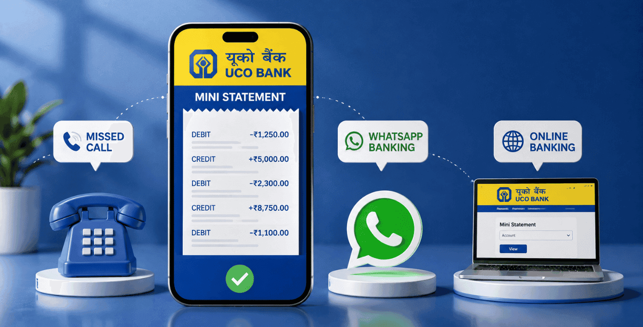 UCO Bank Mini Statement: Missed Call Number, WhatsApp & Online Methods