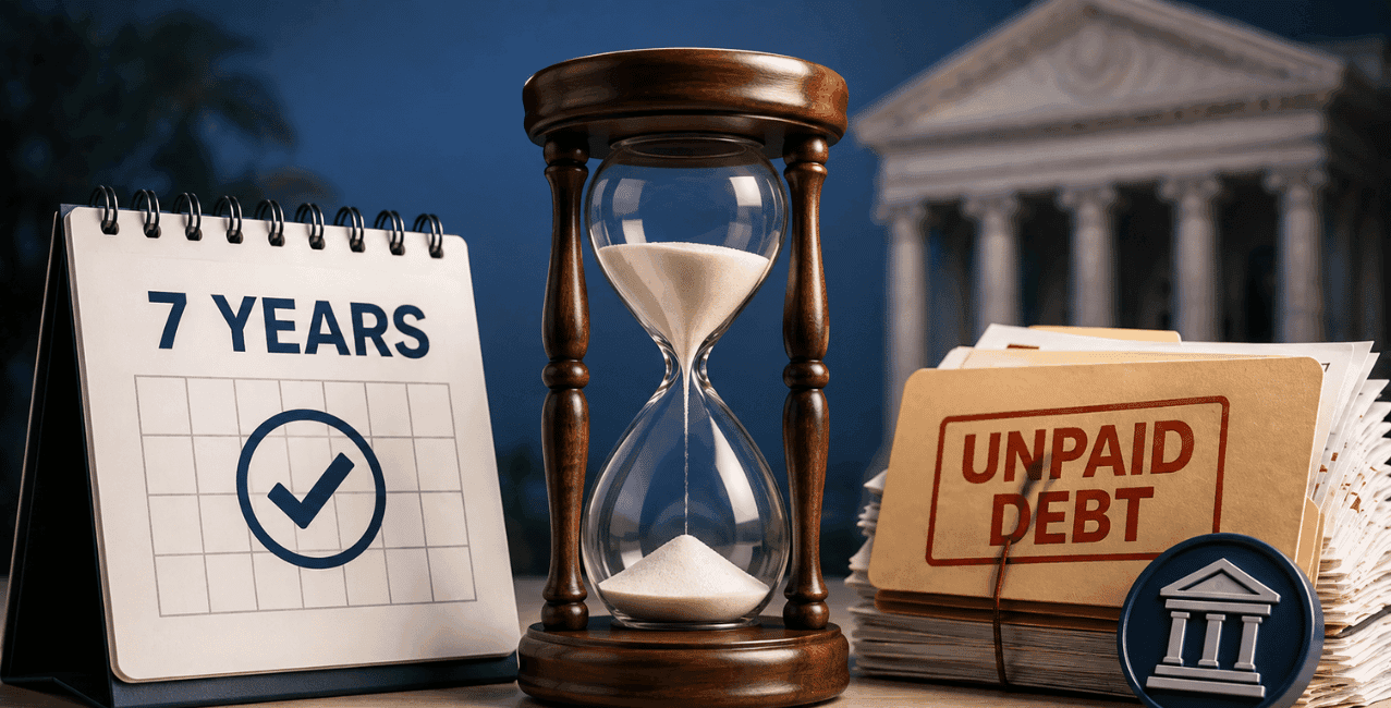 What happens after 7 years of not paying a debt in India?