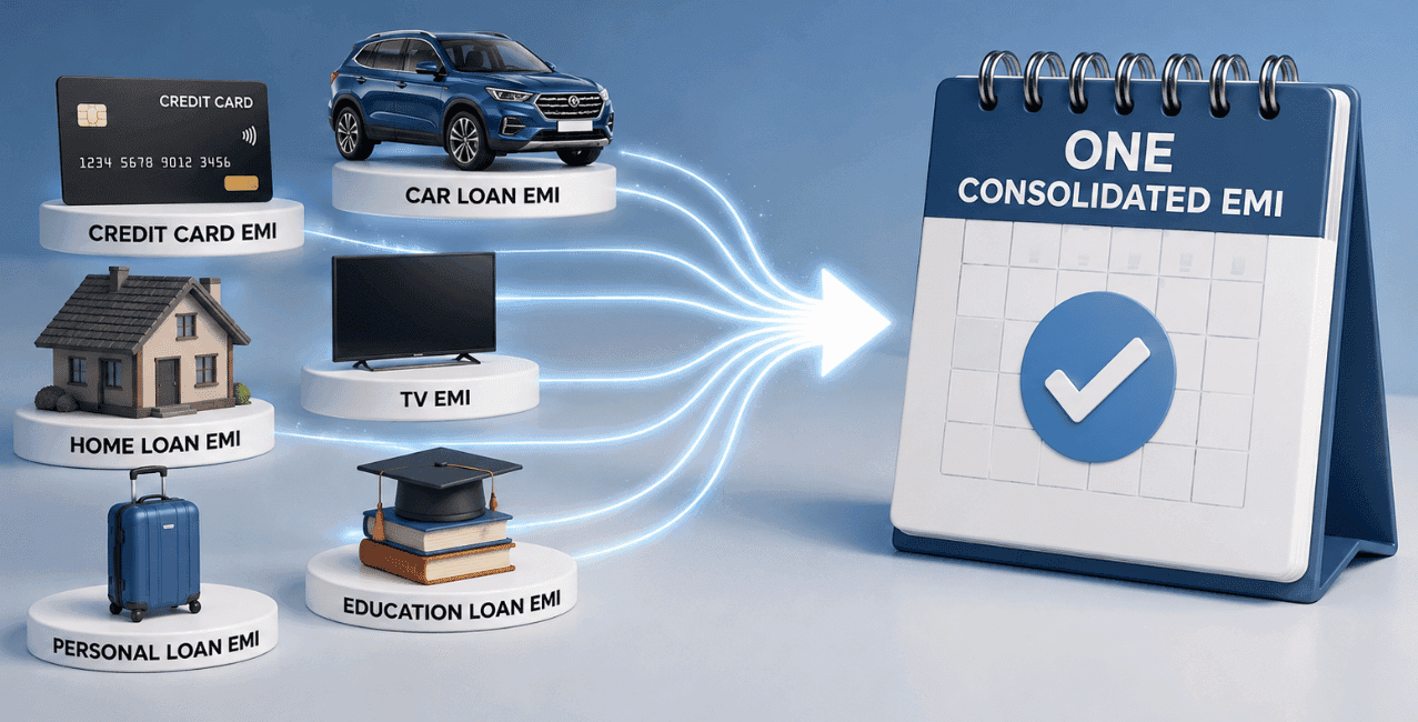 Multiple EMI Consolidation: Convert All EMIs Into One Monthly EMI