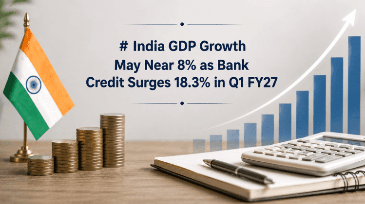 India GDP Growth May Near 8% as Bank Credit Surges 18.3% in Q1 FY27