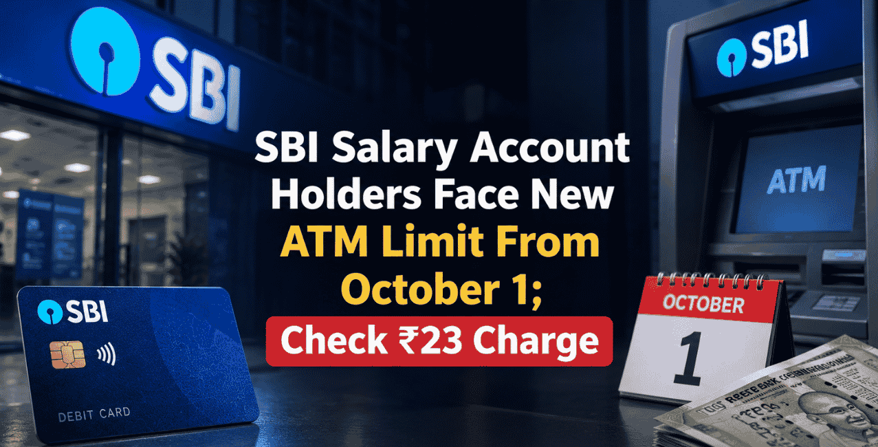 SBI Salary Account ATM Limit From October 1: ₹23 Charge Explained