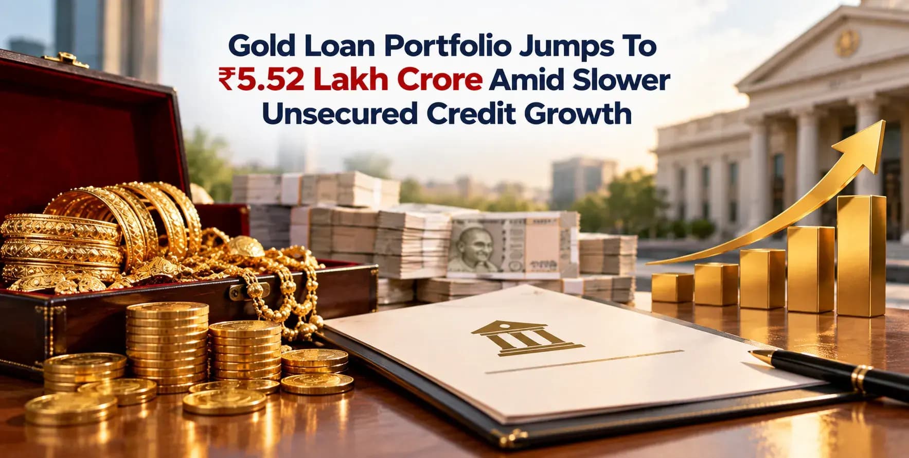 Gold Loan Portfolio Jumps To ₹5.52 Lakh Crore Amid Slower Unsecured Credit Growth