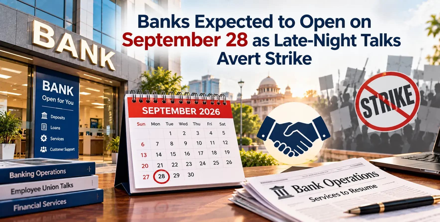 Banks Expected to Open on September 28 as Late-Night Talks Avert Strike