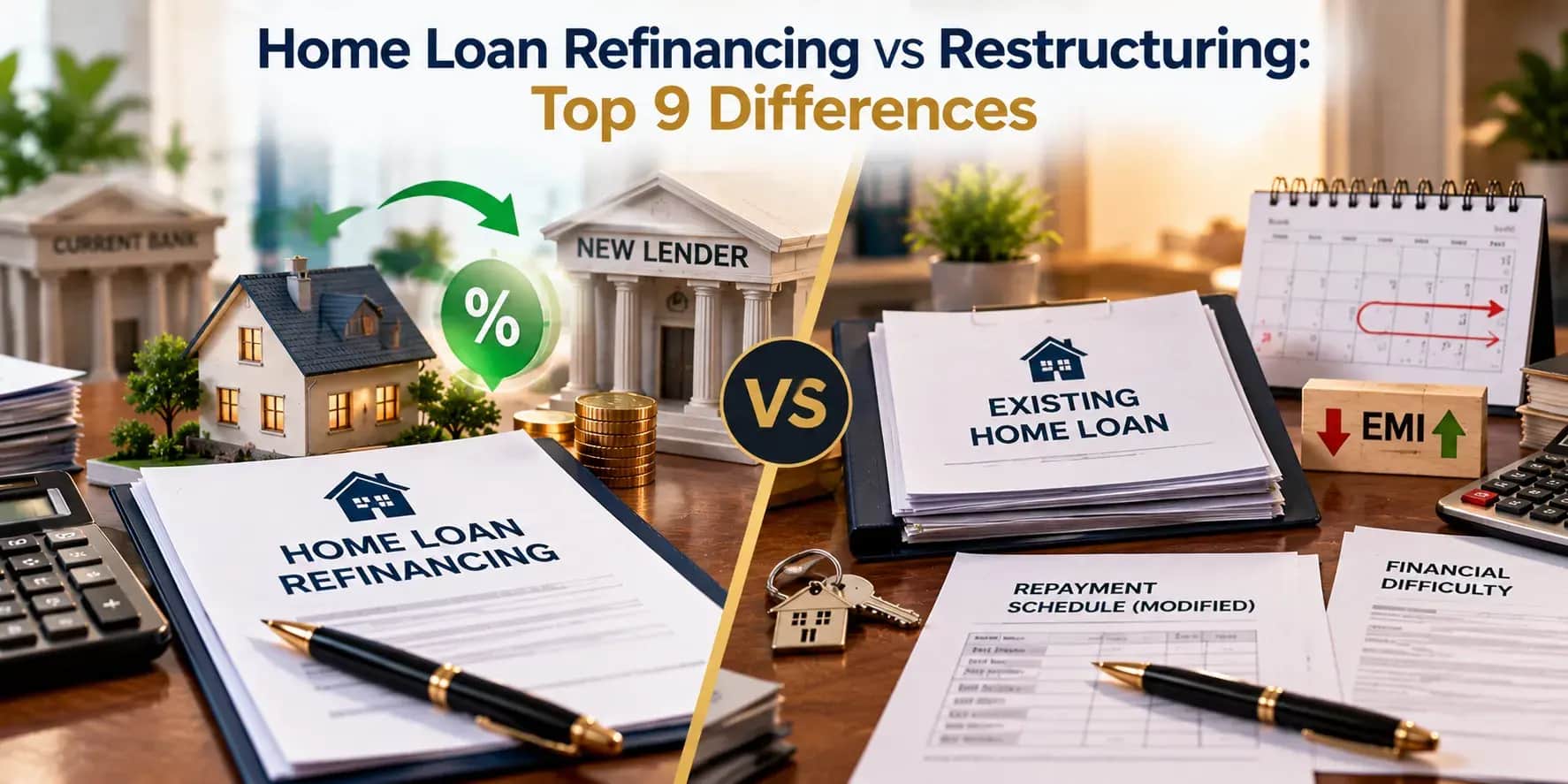 Home Loan Refinancing vs Restructuring: Top 9 Differences